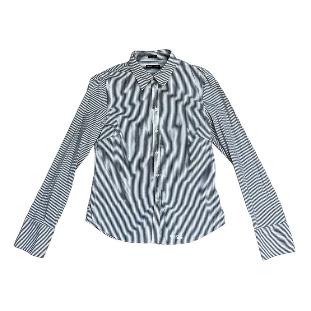 Marc O'Polo Britney Pinstripe‎ Button Up Shirt Navy White Two-Ply Cotton 38
